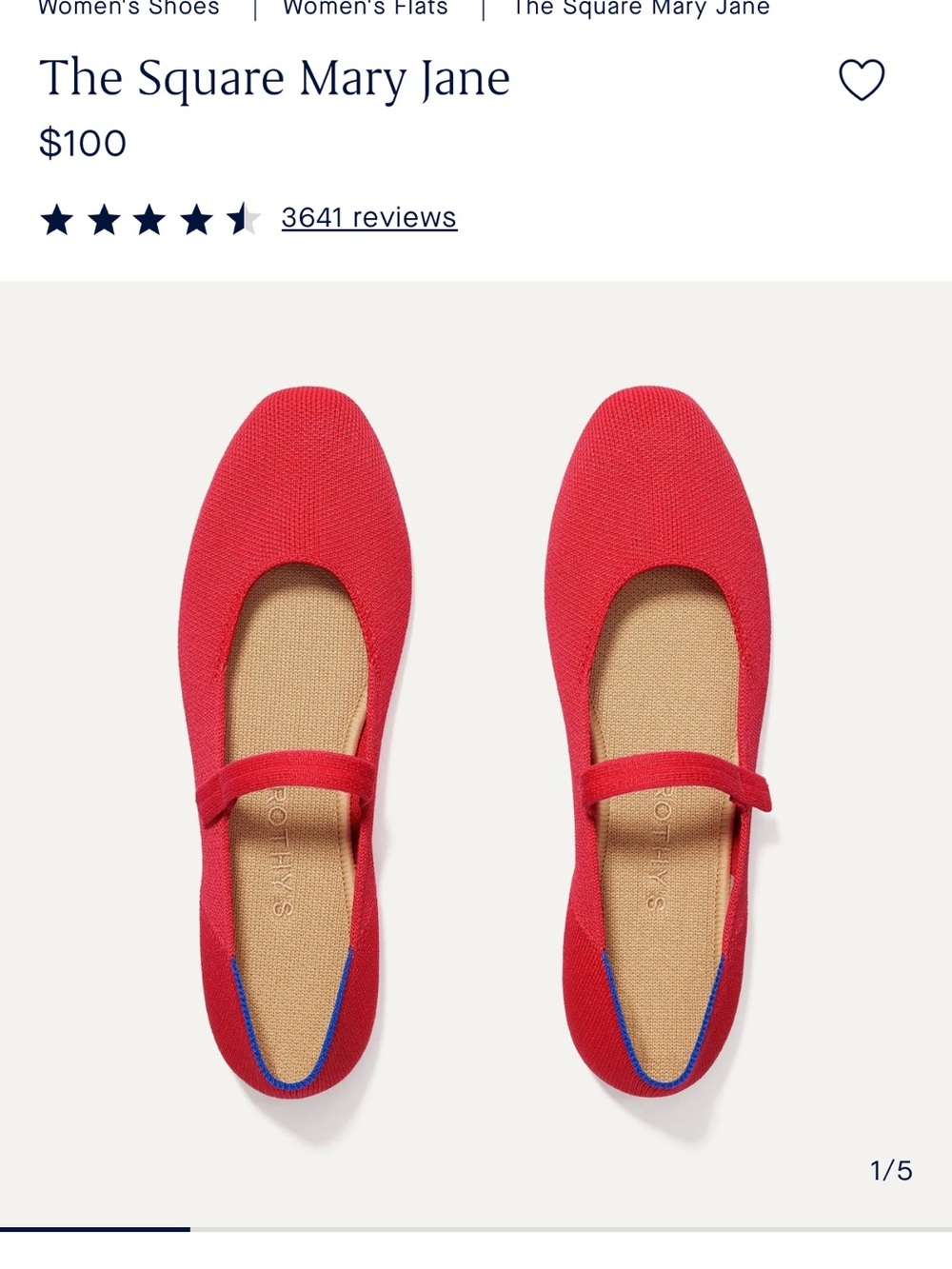 Rothy's The Square Mary Jane Flat